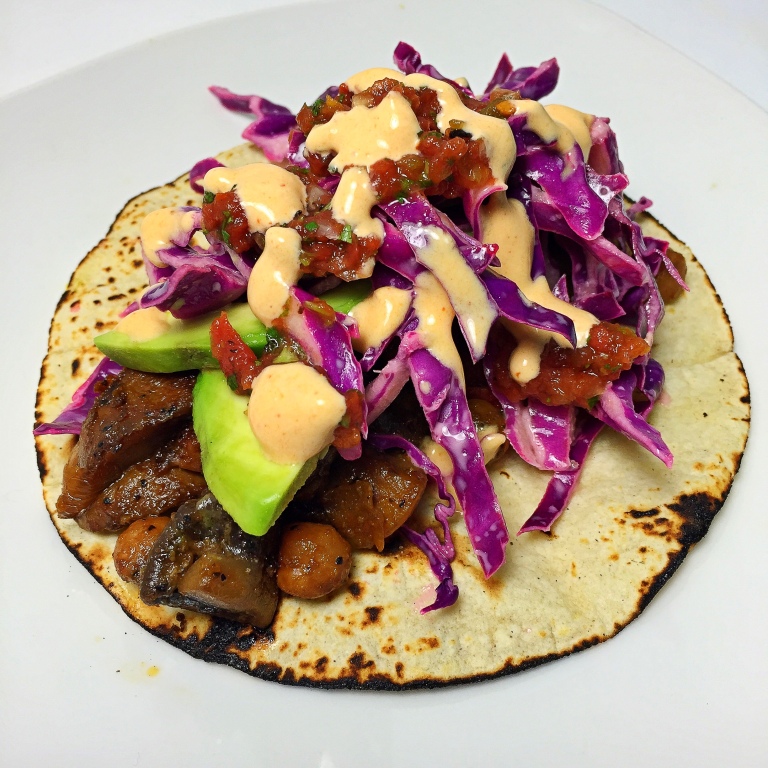 Tacos: Hongo y Garbanzo; Mushroom & Chickpea